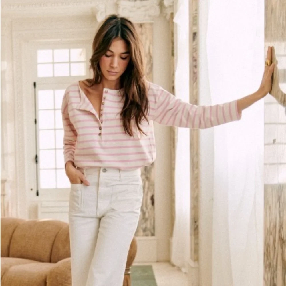 Sezane Pink Striped Top - Picture 13 of 14